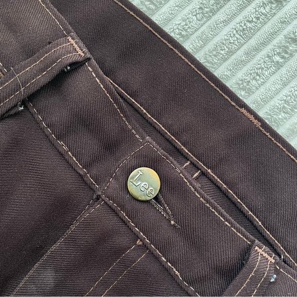 Vintage LEE Riders Wide-leg Flare Brown Slacks Pants | 34x30 - Picture 3 of 7